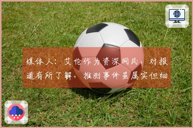 媒体人：艾伦作为资深网民，对报道有所了解，推测事件虽属实但细节存疑
